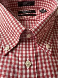 Nordstrom Gingham Traditional Fit Shirt, Red Beauty, 17x35