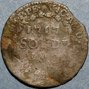 Italian States SAVOY Soldo 1717 Vittorio Amedeo II KM# 363 - Picture 1 of 2