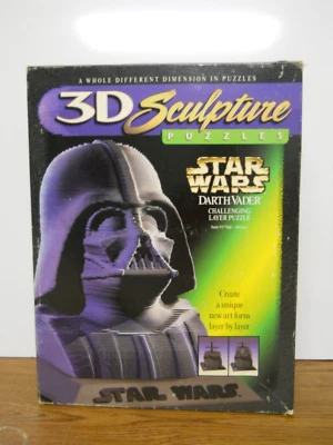 Star Wars Darth Vader Busto Capa Puzzle Escultura 3D 1997 Milton Bradley NUEVO Foto 1 de 4