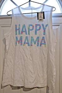 Grayson Threads Taglia Large Canotta Donna Grafica Happy Mama - Bianco - Foto 1 di 14