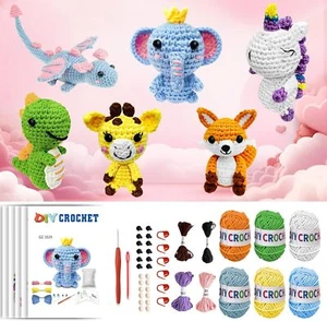 Crochet Starter Kit for Beginners, Learn to Crochet Animals Kits with Step-by - Picture 1 of 7