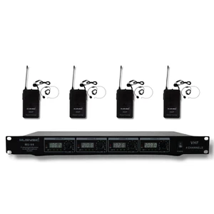 4-Channel Professional VHF Lapel / Lavalier & Headset Wireless Microphone System - Picture 1 of 7