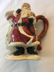 Fitz And Floyd Santa With Toy Sack Christmas Pitcher Or Centerpiece - Picture 1 of 11
