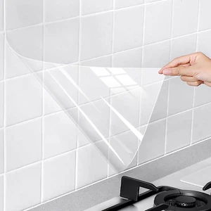 Clear Contact Paper, Protection for Kitchen Backsplash Tiles, Cabinets, Walls, a - Picture 1 of 12