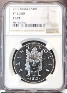 2012 FRANCE SILVER 10 EURO SAINT LOUIS NGC PF 69 RARE LOW MINTAGE TOP POP - Picture 1 of 3