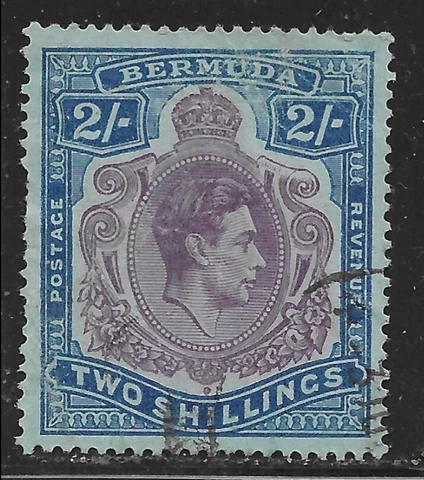 BERMUDA    SG116db     SHADING OMITTED FROM TOP RIGHT SCROLL      USED Cover