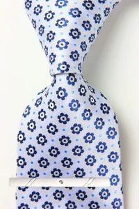New Classic Polka Dot Blue White JACQUARD WOVEN 100% Silk Men's Necktie Tie - Picture 1 of 6