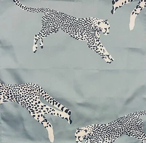 SCALAMANDRE Leaping Cheetah Cotton Print Cloud Nine Remnant New - Picture 1 of 1