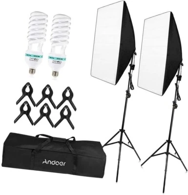 Andoer Studio Lighting Kit, 20 * 28in Softbox Photography Lighting Kit - Image 1 of 4