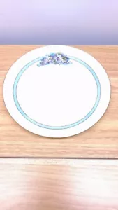 Antiker 12" handbemalter Porzellan bayrischer Teller lila Lilie Blumen signiert - Bild 1 von 7