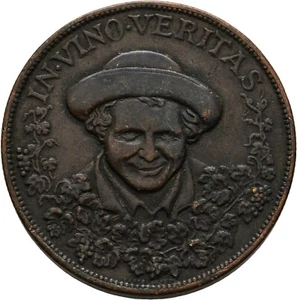 Wein Ausstellung Frankfurt 1886 IN VINO VERITAS 33 mm/ 18,3 g Original #MAM216 - Bild 1 von 2