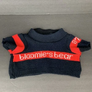 Vintage Rare Bloomie’s Bear Gund Sweater Only 1987 Black Red 1980s - Picture 1 of 12