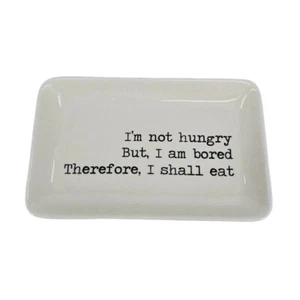 Bloomingville Dish Appetizer Tray Not Hungry Bored Eat Cream Black Funny Kitschy - Bild 1 von 7