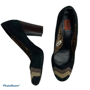 Missoni For Target Black Suede Chevron Block Heel Pumps Size 8 M Heels - Picture 1 of 7