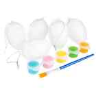 pack of 5 White Egg with 5 Colour And Brush Easter Decoration, Crafts DIY Easter