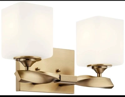 Luz de tocador de baño Kichler 55001 Marette 2 luces 14" W - bronce Foto 1 de 4