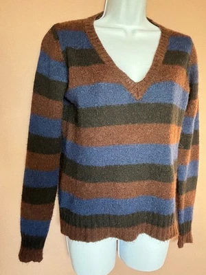 Indémodable pull tricolore col V Jean-Paul Gaultier, très bon état vintage - Photo 1/4