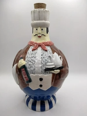 367...MILTON & LOUIS CERÁMICA PINTADA A MANO VINAGRE DE CHEF / BOTELLA DE ACEITE 8" DE ALTO Foto 1 de 4