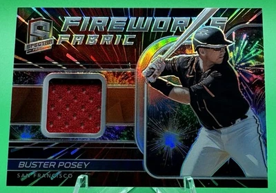 Spectra Buster Posey 2021 parche de tela de fuegos artificiales Hyper Parallels/75 juego usado Foto 1 de 3