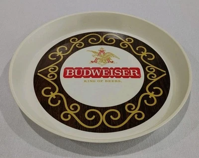 Vintage Budweiser 13" Beer Plastic Serving Tray, "King of Beers" - Image 1 of 4