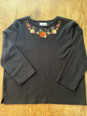 Рубашка для Хэллоуина Breckenridge Топ Маленький Большой Черная Тыква Осень - Изображение 1 из 4