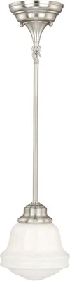 Vaxcel Lighting P0154 Nickel Huntley Single Light 6-3/4"W Mini Pendant - Image 1 of 4