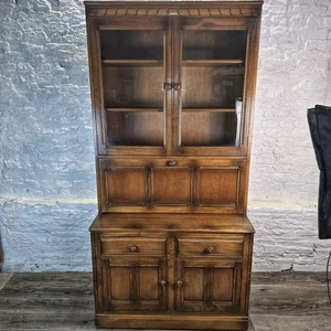 Ercol Chestnut 'Golden Dawn'Bookcase/Display Cabinet - FREE UK DELIVERY* - Picture 1 of 15