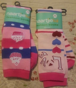 2 PAIRS OF NAARTJIE GIRLS FASHION HIGH KNEE SOCKS SZ 9-11 - Picture 1 of 2