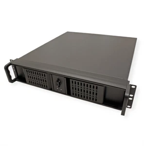 19 Servergehäuse 2HE kurz schwarz Server-Gehäuse, (HxBxT) 89 x 485 x 505 mm - Bild 1 von 4