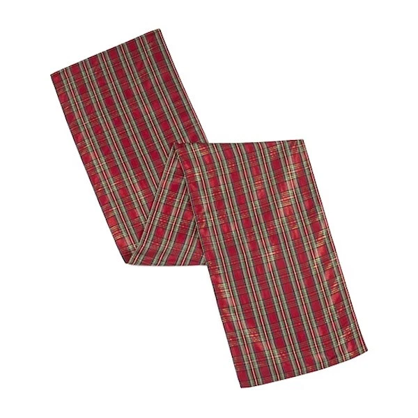 Lenox Holiday Nouveau Dazzle Tartan Plaid   Table Runner 14” X 70” Christmas - Image 1 of 1