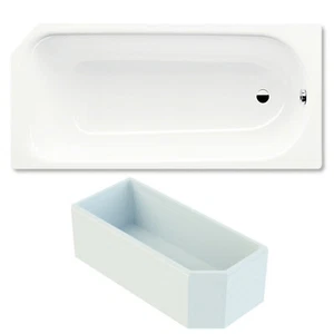 Kaldewei Saniform V2 Badewanne 160x70 cm 362-1 Stahl-Email weiss inkl. Träger - Bild 1 von 5