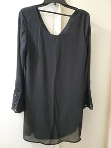 Speechless Ladies Bell-Sleeve Shift Dress Chiffon Party Cocktail black Medium$48 - Picture 1 of 10