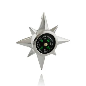 North Star Real Working Compass Pendant - 925 Sterling Silver - Adventure Travel - Picture 1 of 2