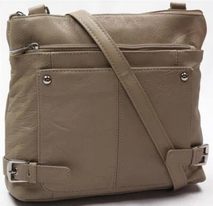IVORY MEDIUM WOMEN COWHIDE LEATHER STYLISH CROSS BODY SHOULDER BAG SATCHEL HOBO - Picture 1 of 4