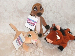Disney Store The Lion King NALA, TIMON & PUMBAA Plush Mini Bean Bags 8" NWT - Picture 1 of 11