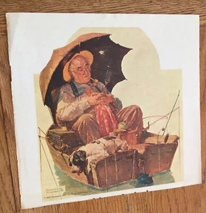 Gone Fishing Norman Rockwell Art Print Advertising Flyer ? 1958 ? Fat Forty Mail - Picture 1 of 4