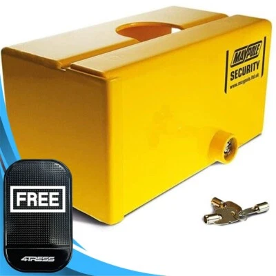 Maypole Yellow Stronghold Hitch Security Lock, Portable Strongbox MP5411. +M