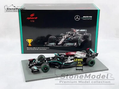Mercedes F1 W12 #44 Lewis Hamilton Russia 2021 100th GP Winner 1:18 Spark 18S604 - Image 1 of 4