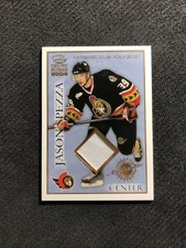 2003-04 PACIFIC CROWN ROYALE JASON SPEZZA GAME-WORN JERSEY PATCH #ed 55/220