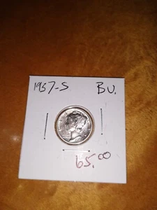 1937s BU Mercury dime full split bands lots of luster - Picture 1 of 2