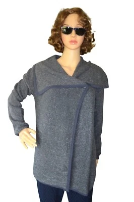 NWT Kensie Dark Gray Malley Boucle Jersey Jacket Asymmetrical Sweater Womens S - Image 1 of 4