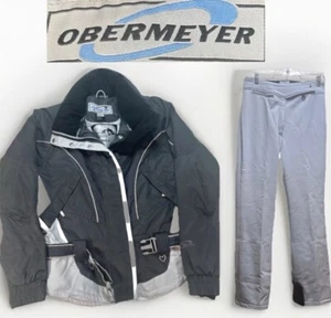 Obermeyer Ski Suit Womens M/L Black Jacket 10/ Pants 12 Ridgeline Snow Snowboard - Picture 1 of 22