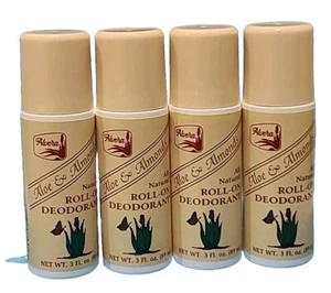 ( LOT OF 4 ) All Natural• ROLL-ON DEODORANT • ALOE & ALMONDS - 3 Fl Oz • 03/2026 - Picture 1 of 10
