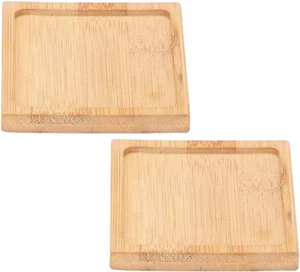 2 Pieces Bamboo Saucer 5 Inch Planter Pot Saucer Plant Tray Bamboo Plant Saucer - Picture 1 of 4