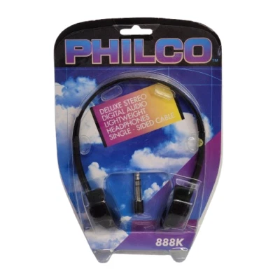 Auriculares estéreo dinámicos Philco de colección 888K luz pluma negra  Foto 1 de 4