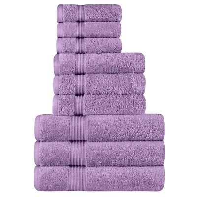 600 GSM Egyptian Cotton Highly Absorbent Solid 9-Piece Ultra Soft Towel Set - Image 1 of 4