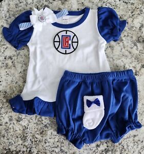 Clippers infant/baby girl outfit Clippers baby clothes LA Clippers baby gift