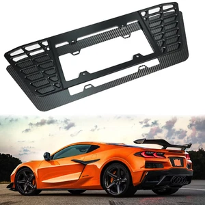 Marco de matrícula para Corvette C8 Z06 E-Ray 2023+ aluminio brillante y fibra de carbono - Imagen 1 de 17