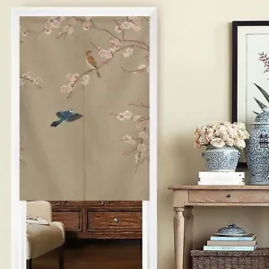 Tenda per porta fiori e uccellini retrò Cina divisorio arazzo negozio Fengshui - Foto 1 di 27
