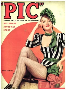 LARGE Size 13" X 10" PIC MAG Aug of 1940 With Cover Photo of GYPSY ROSE LEE - Bild 1 von 2